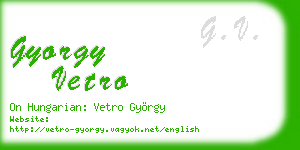 gyorgy vetro business card