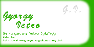 gyorgy vetro business card